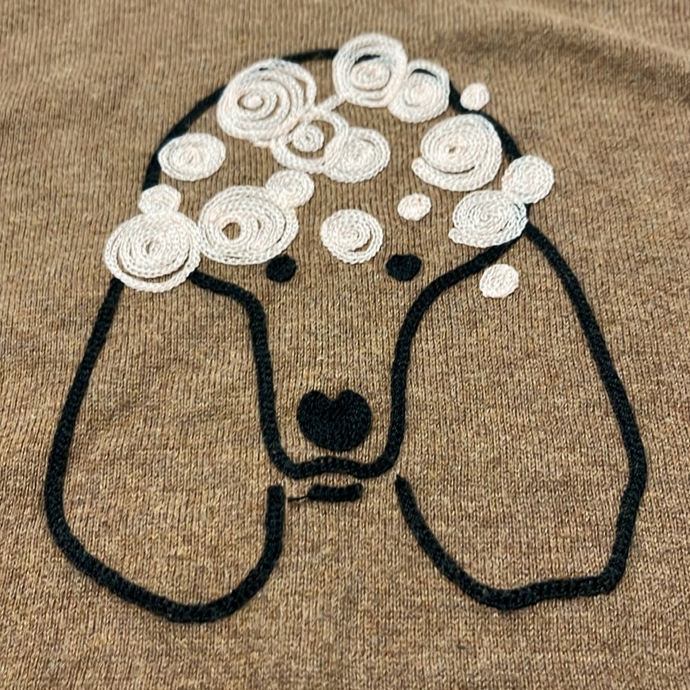 J Crew Mercantile Brown Sweater with poodle Design - Picture 2 of 4